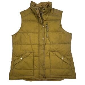 Orvis Halley Stevensons DownTek Puffer Vest Men's M Dark Gold Waxed Cotton